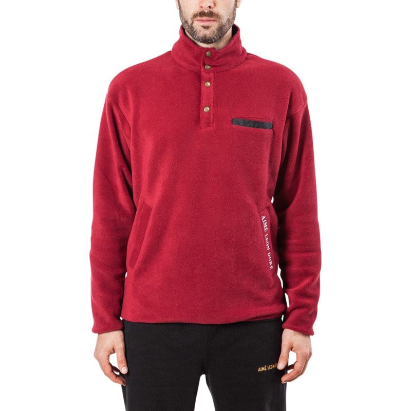 aim leon dore polar fleece pullover burgundy fw18 01115 1