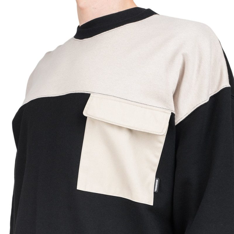 neighborhood yoke c crewneck schwarz cream 859082