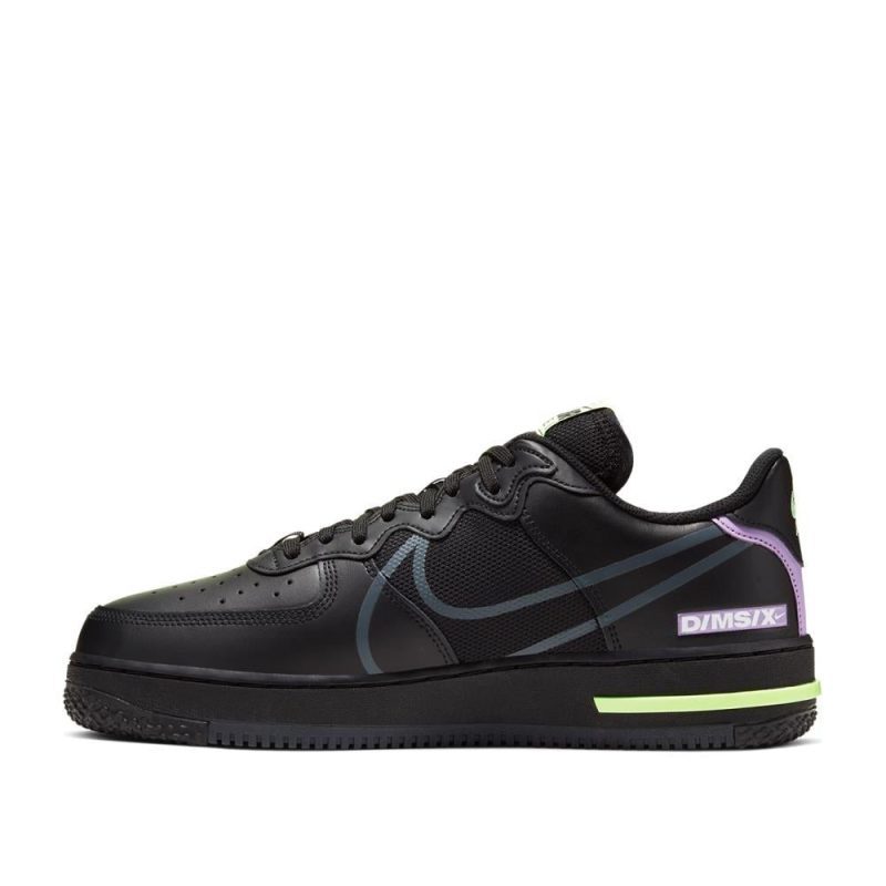 nike air force 1 react schwarz neon grun 439458