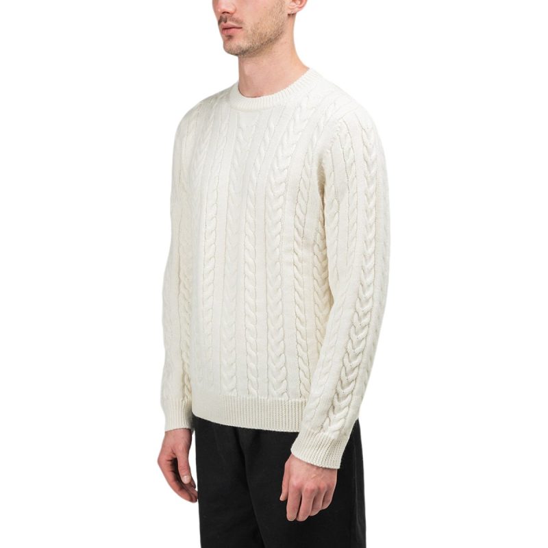 norse projects arild rope cable pullover creme 413024