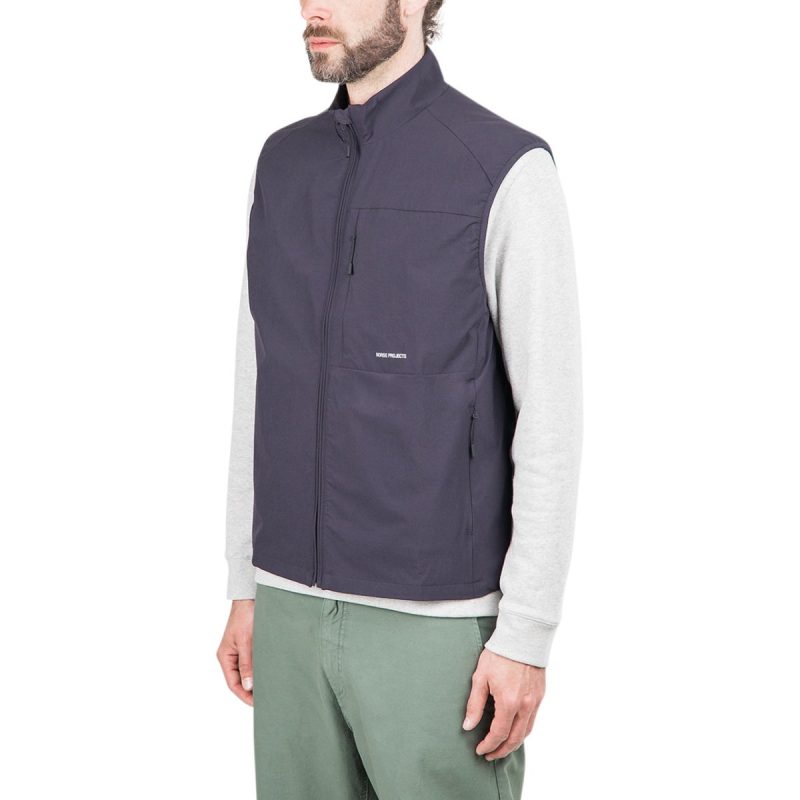 norse projects birkholm quickdry wr vest navy 365318