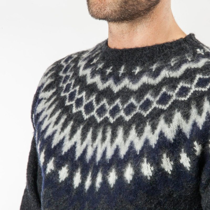 norse projects birnir fairisle grau meliert 750691