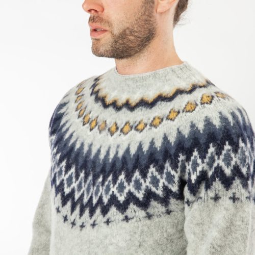 norse projects birnir fairisle hellgrau meliert 138397