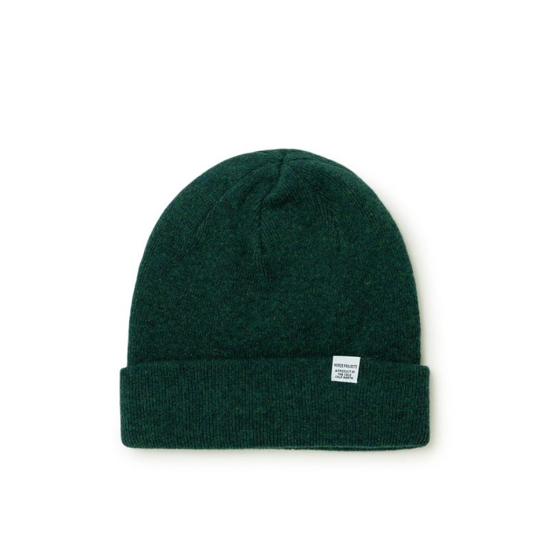 norse projects cotton watch beanie grun 374384