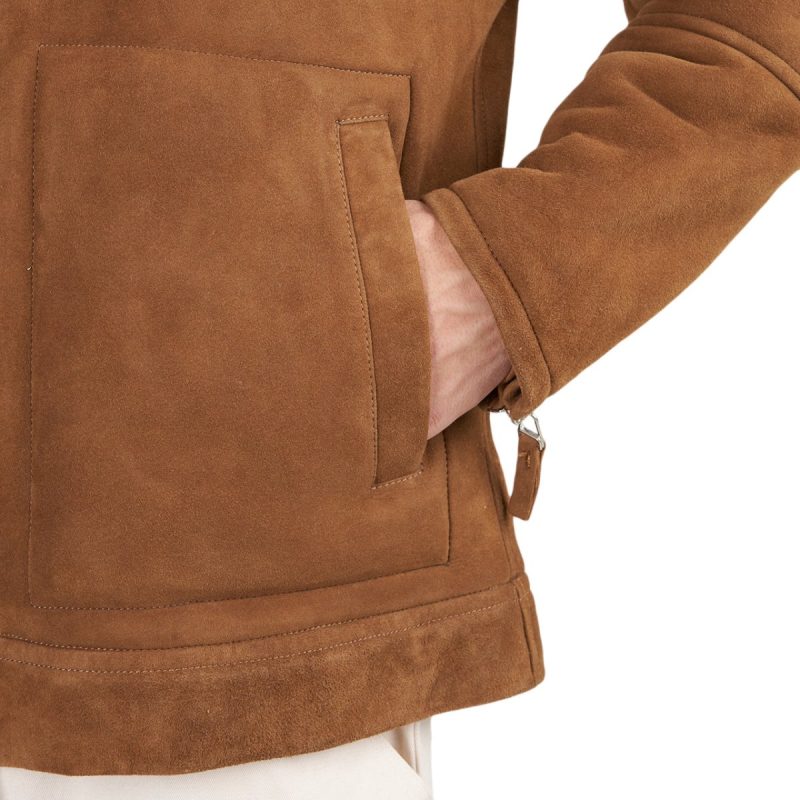 norse projects elliot shearling jacket camel 570945