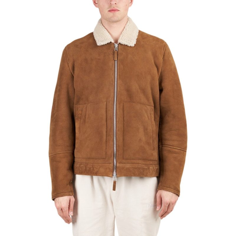 norse projects elliot shearling jacket camel 819028