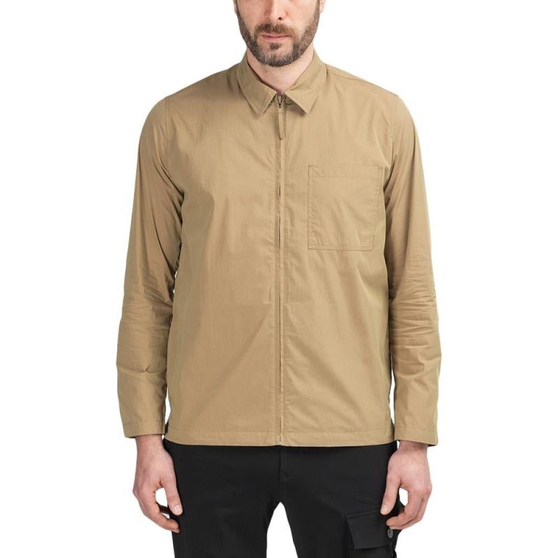 norse projects jens zip packable shirt khaki 333528