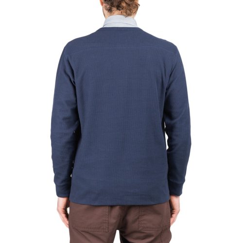 norse projects johannes compact waffle longsleeve navy 916259