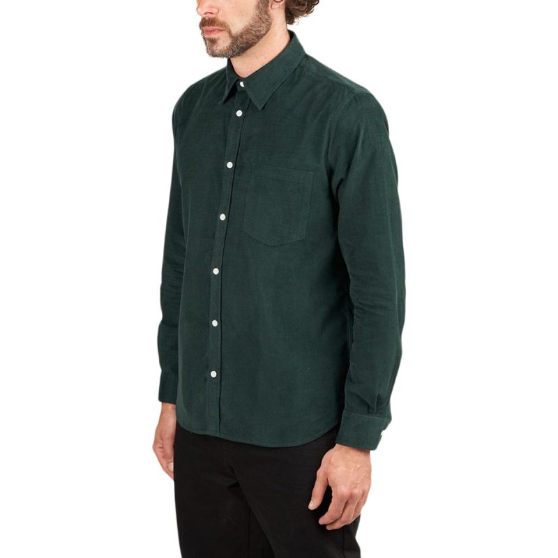 norse projects osvald corduroy shirt grun 200155