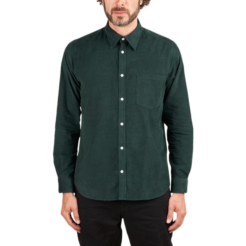 norse projects osvald corduroy shirt grun 318652