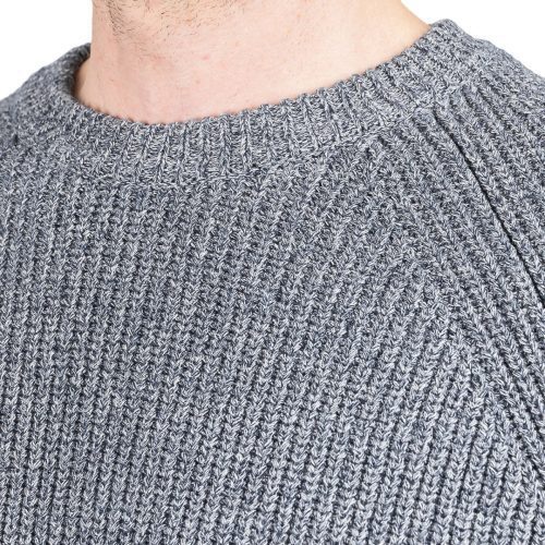 norse projects roald raglan indigo mouline pullover grau 360141