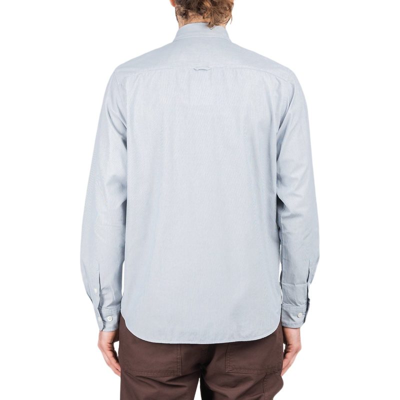 norse projects villads micro stripe shirt hellblau 331184