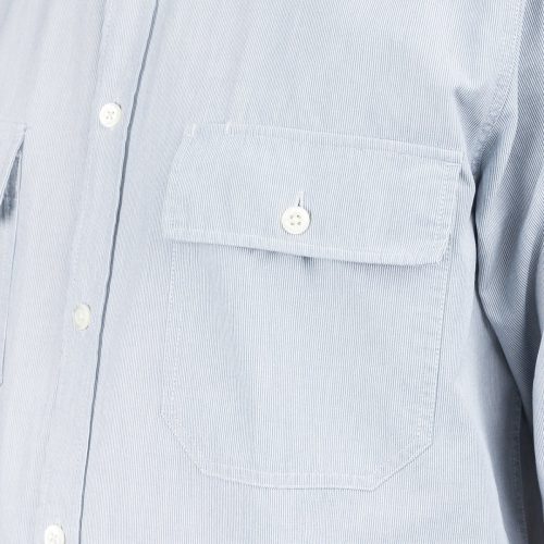 norse projects villads micro stripe shirt hellblau 871018