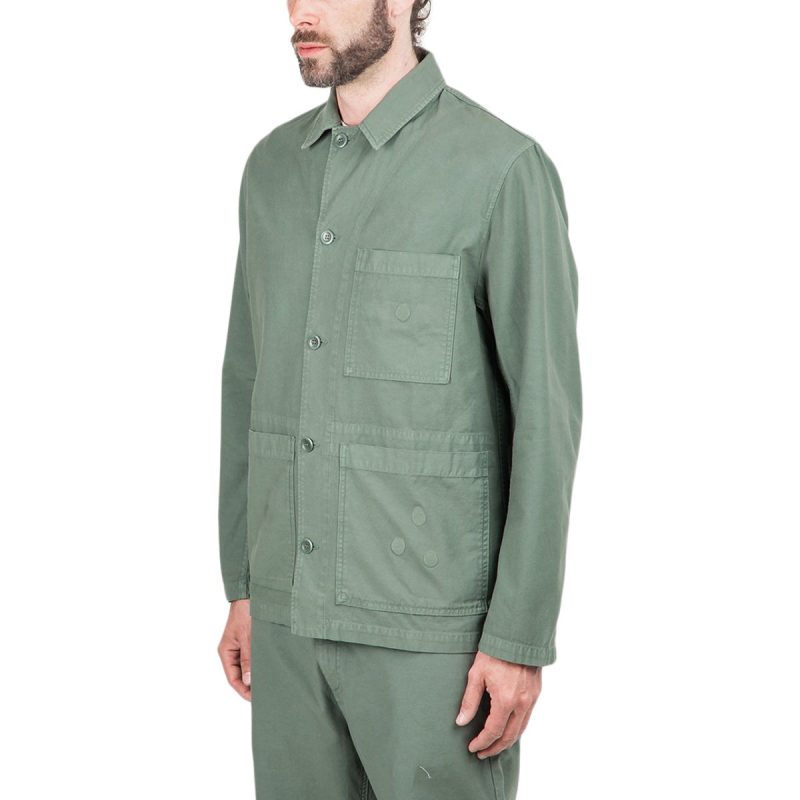 norse projects x geoff mcfetridge mads backsatin shirt grungrau 505181