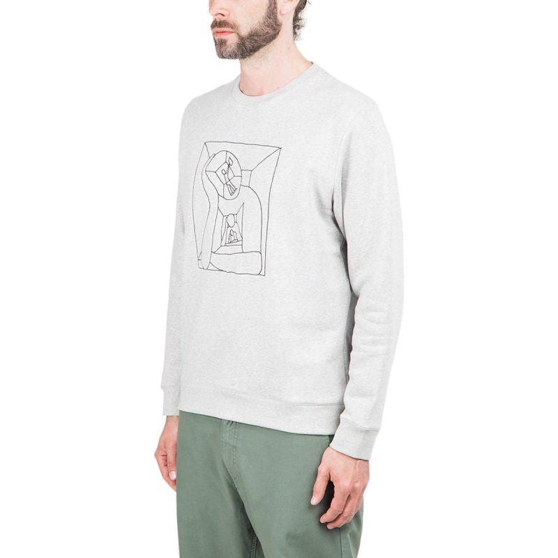 norse projects x geoff mcfetridge vagn boredom logo crewneck hellgrau 501694