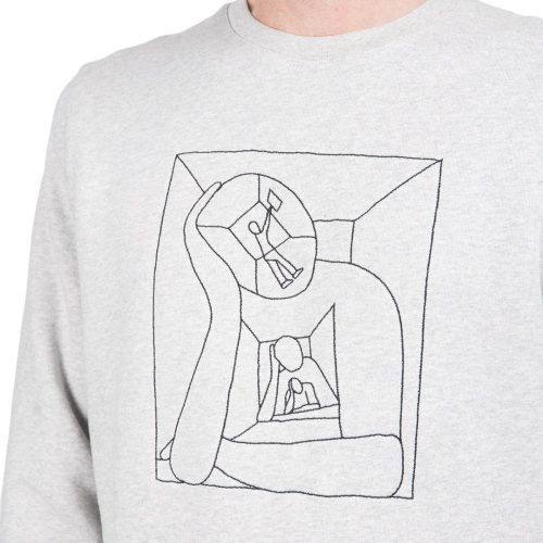 norse projects x geoff mcfetridge vagn boredom logo crewneck hellgrau 750737