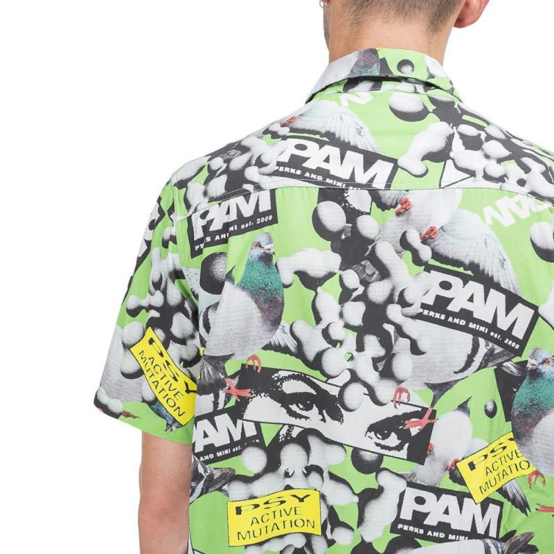 pam collage short sleeve shirt grun 431287