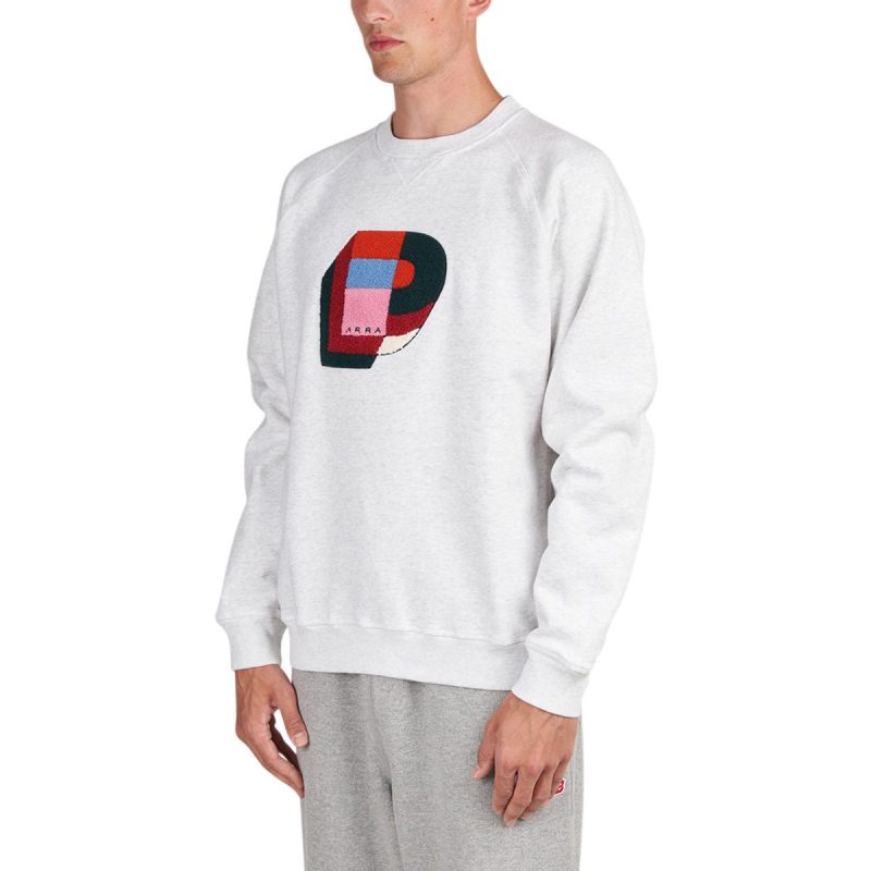 parra building block logo crew neck sweatshirt grau 237793