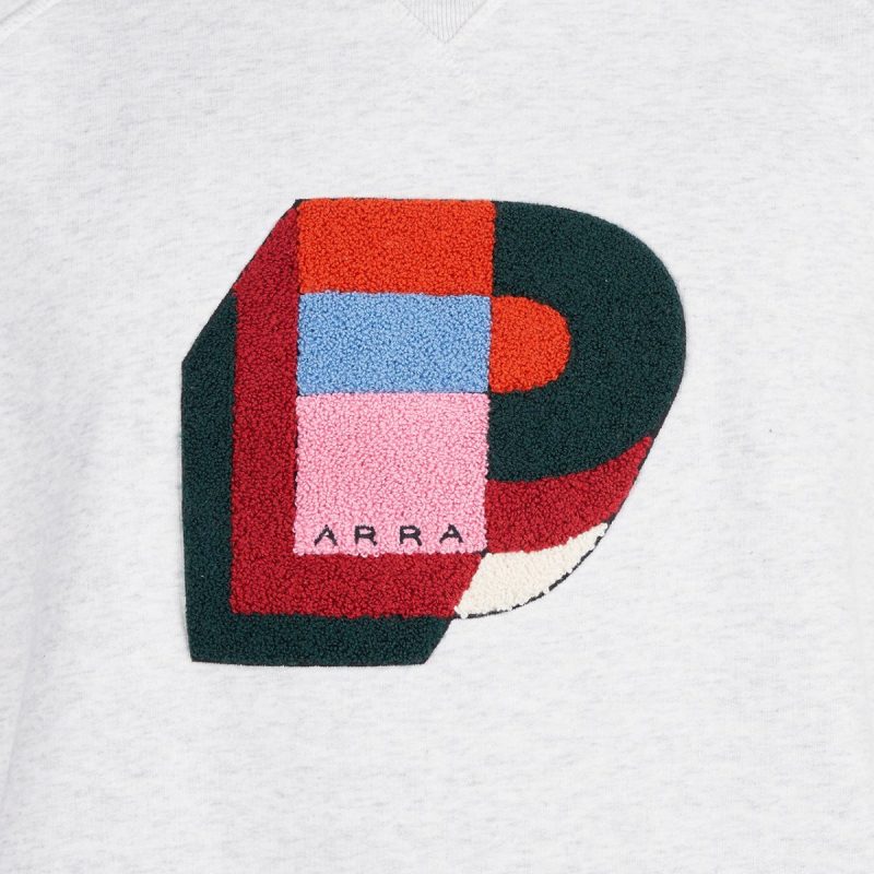 parra building block logo crew neck sweatshirt grau 502417