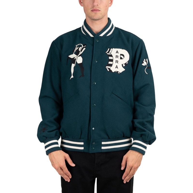 parra cloudy star varsity jacket grun schwarz 401262