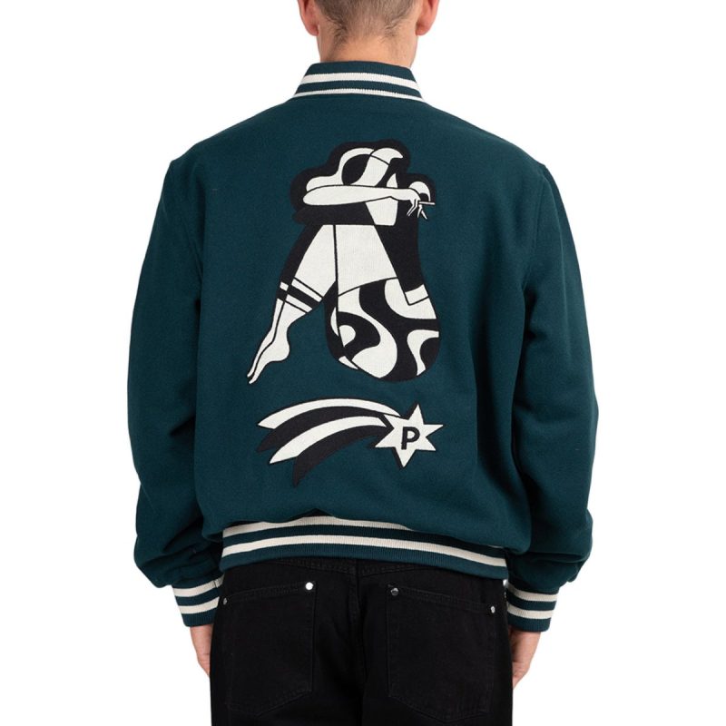 parra cloudy star varsity jacket grun schwarz 710441