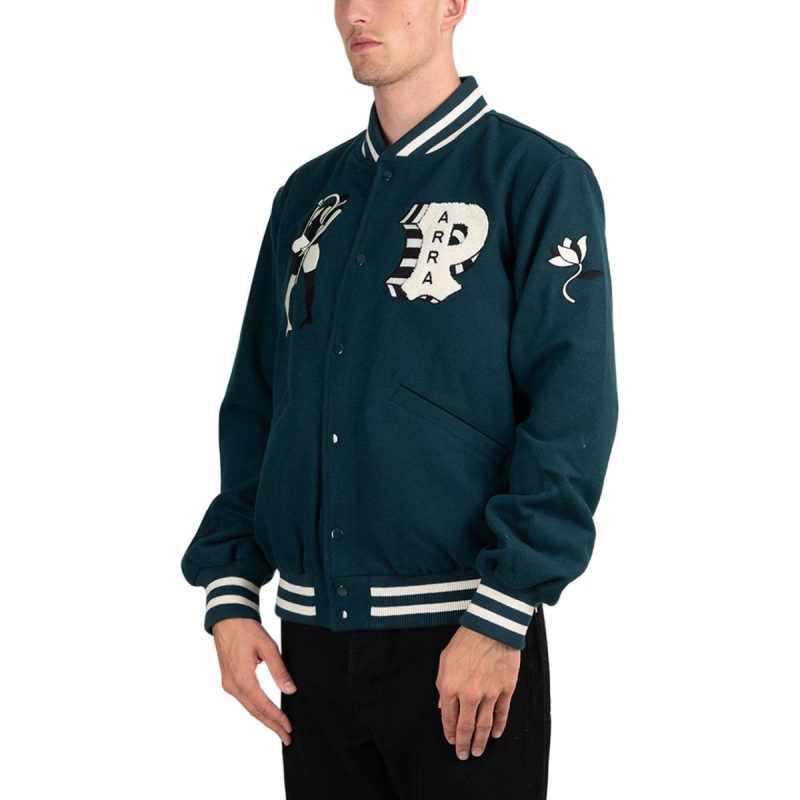 parra cloudy star varsity jacket grun schwarz 930413