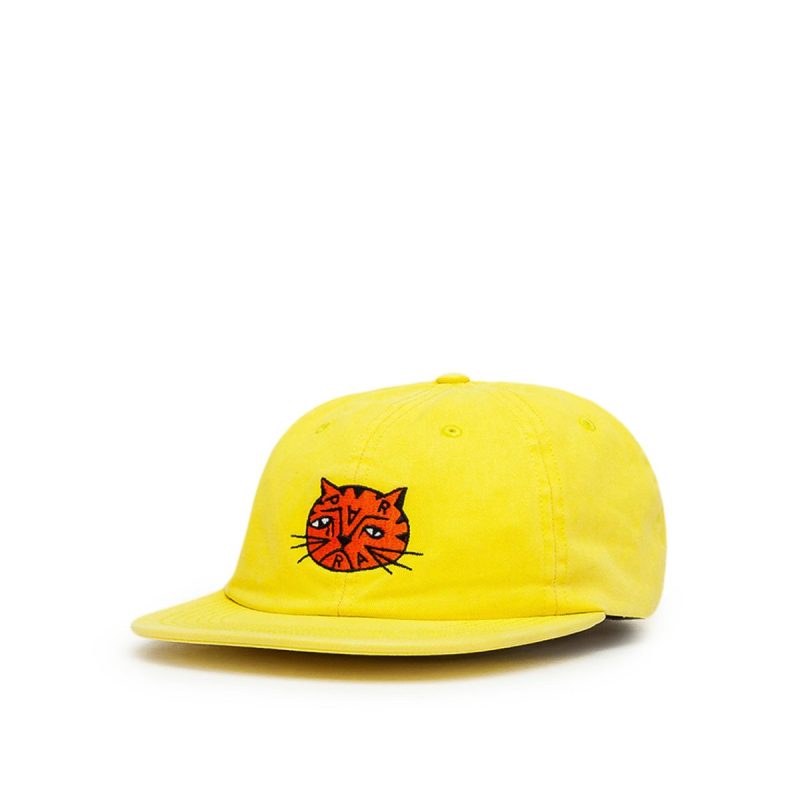 parra sad cat 6 panel hat gelb 252243