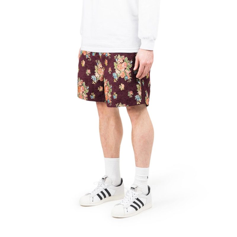 pleasures dejavu floral shorts bordeaux 242651