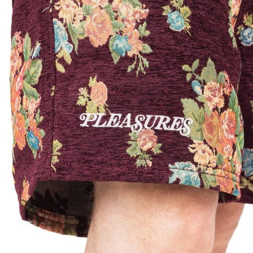 pleasures dejavu floral shorts bordeaux 783431