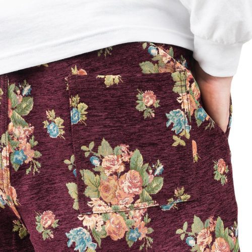 pleasures dejavu floral shorts bordeaux 874433