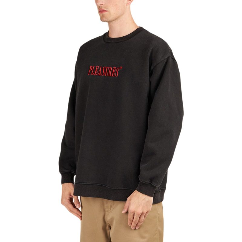 pleasures sour washed crewneck schwarz 126560