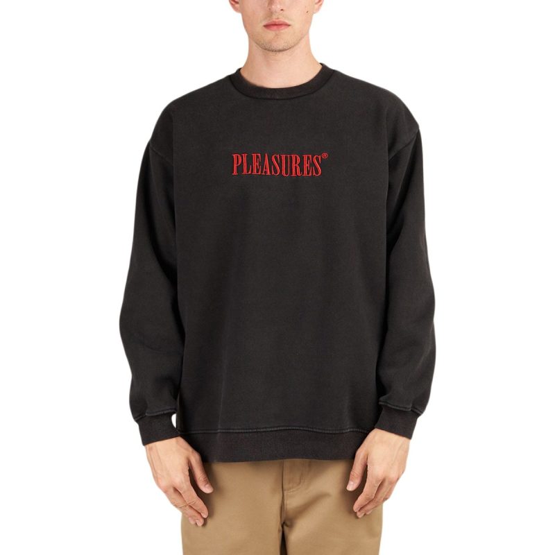 pleasures sour washed crewneck schwarz 194414