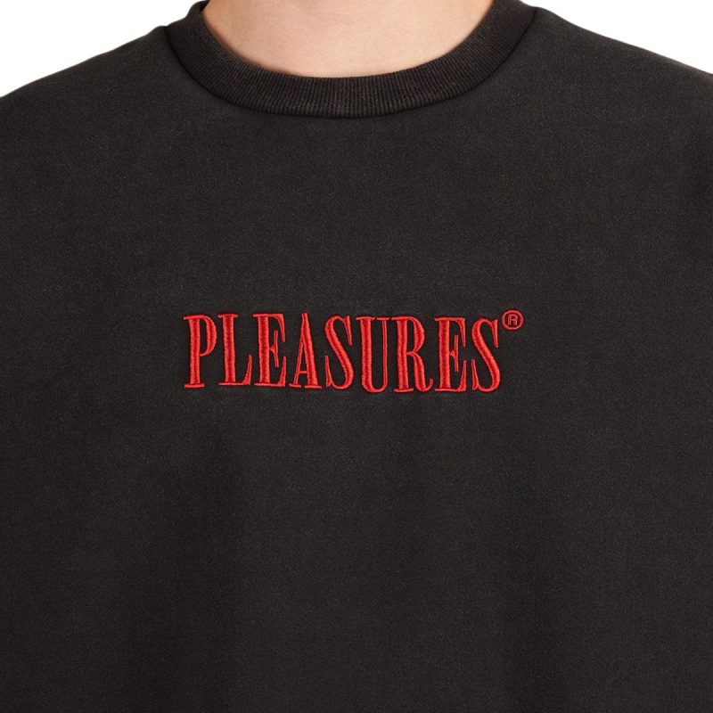 pleasures sour washed crewneck schwarz 782929