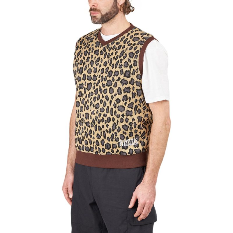 pleasures survival sweater vest braun 261117