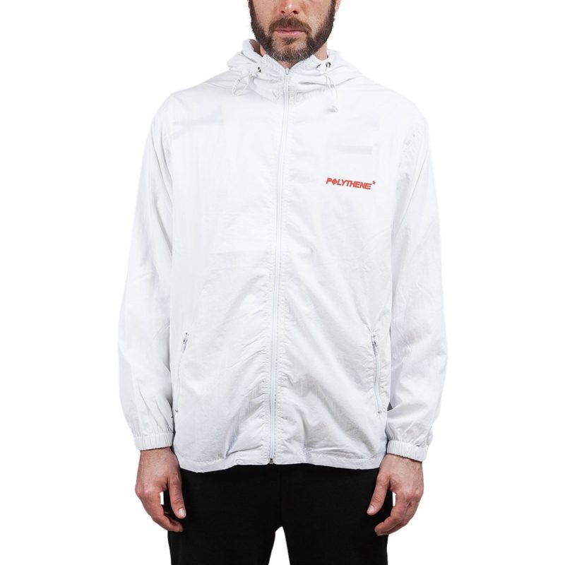 polythene optics nylon zipped windbreaker weiss 535385