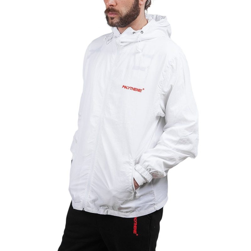 polythene optics nylon zipped windbreaker weiss 594457