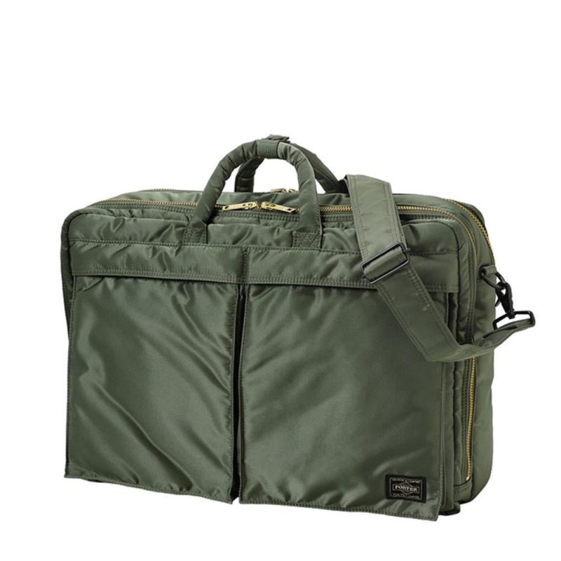 porter by yoshida 3way briefcase olive 440865