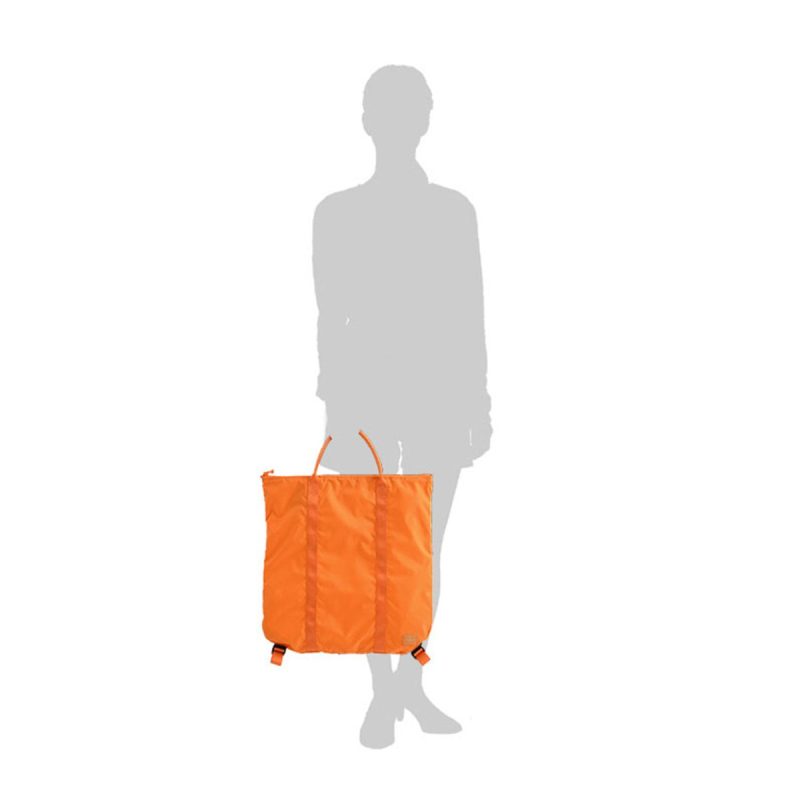 porter by yoshida flex 2 way tote bag orange 647847