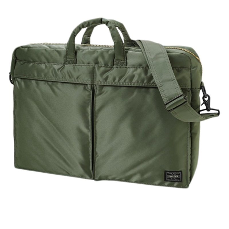 porter by yoshida tanker 2way briefcase olive 448473