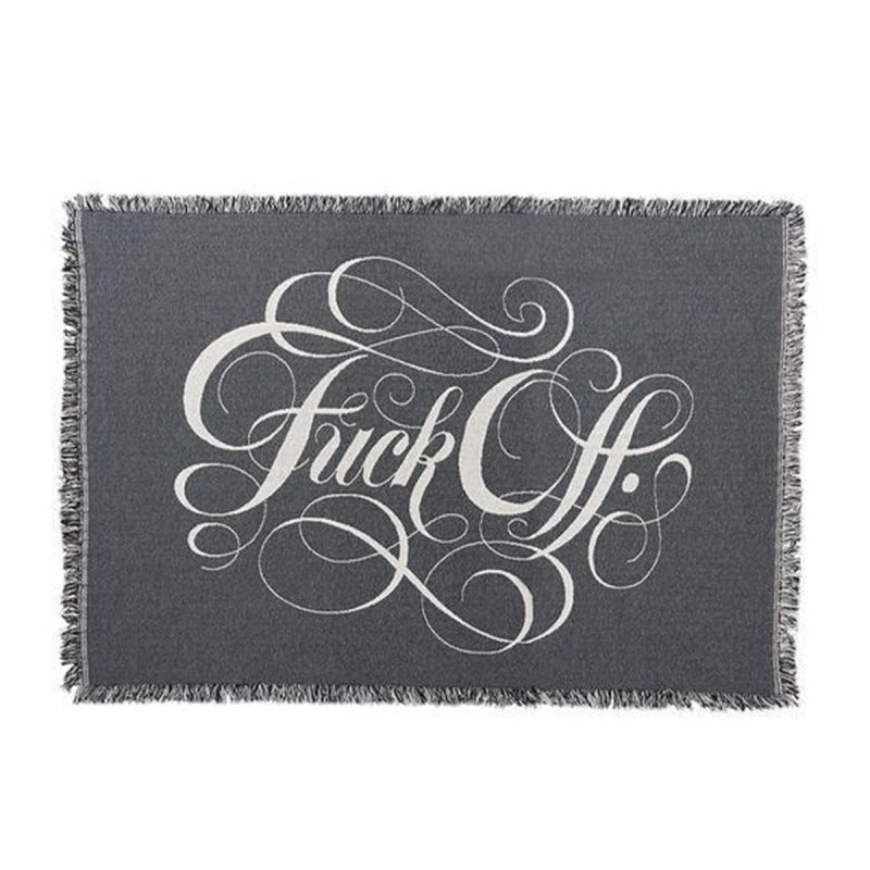 raised by wolves fuck off throw blanket schwarz 303310