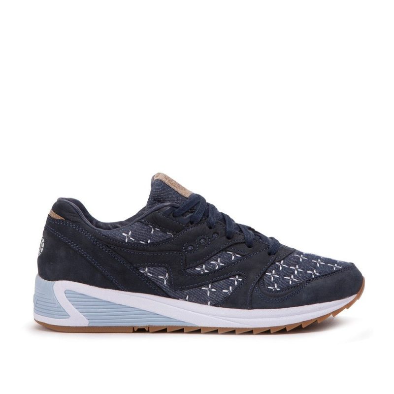 saucony x up there grid 8000 sashiko navy 138353