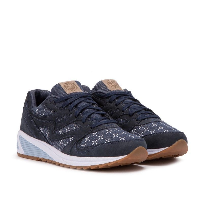 saucony x up there grid 8000 sashiko navy 526480