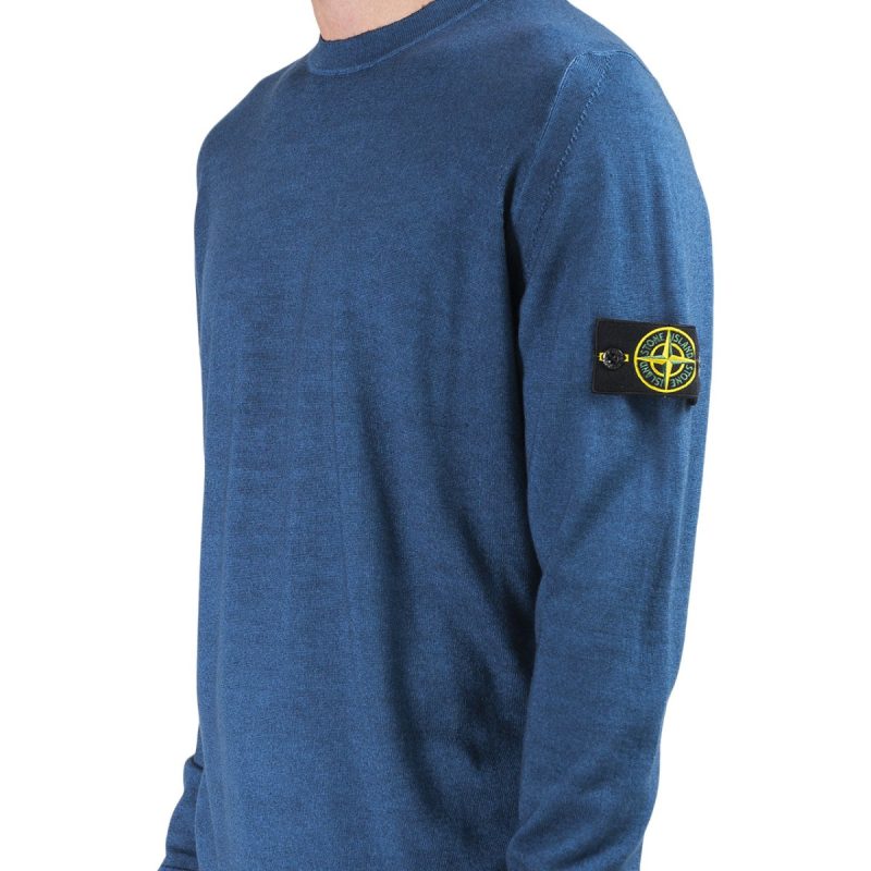 stone island airbrush wool longsleeve blau 245962