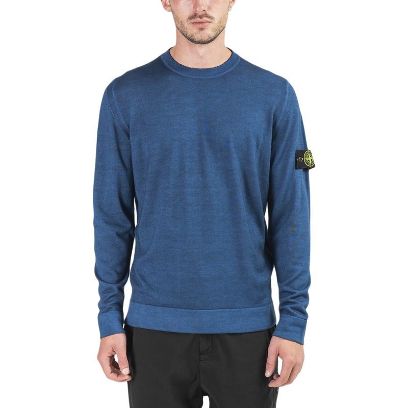 stone island airbrush wool longsleeve blau 327099