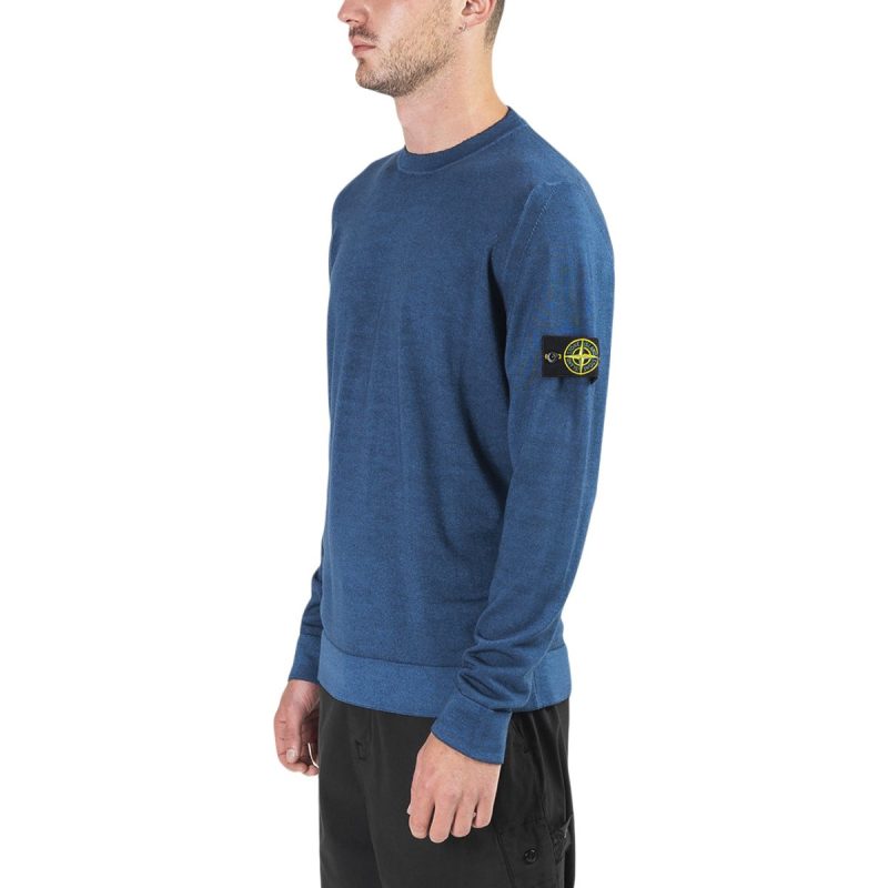 stone island airbrush wool longsleeve blau 960162