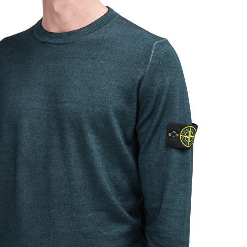 stone island airbrush wool longsleeve dunkelgrun 146524