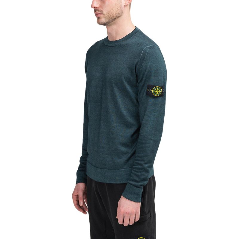 stone island airbrush wool longsleeve dunkelgrun 323282