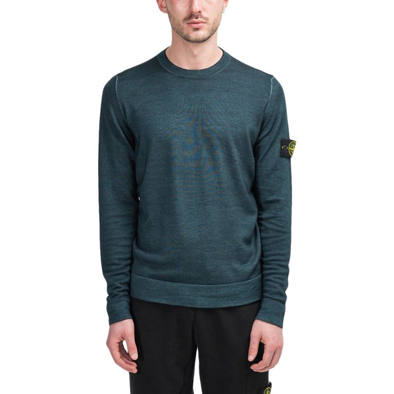 stone island airbrush wool longsleeve dunkelgrun 464456