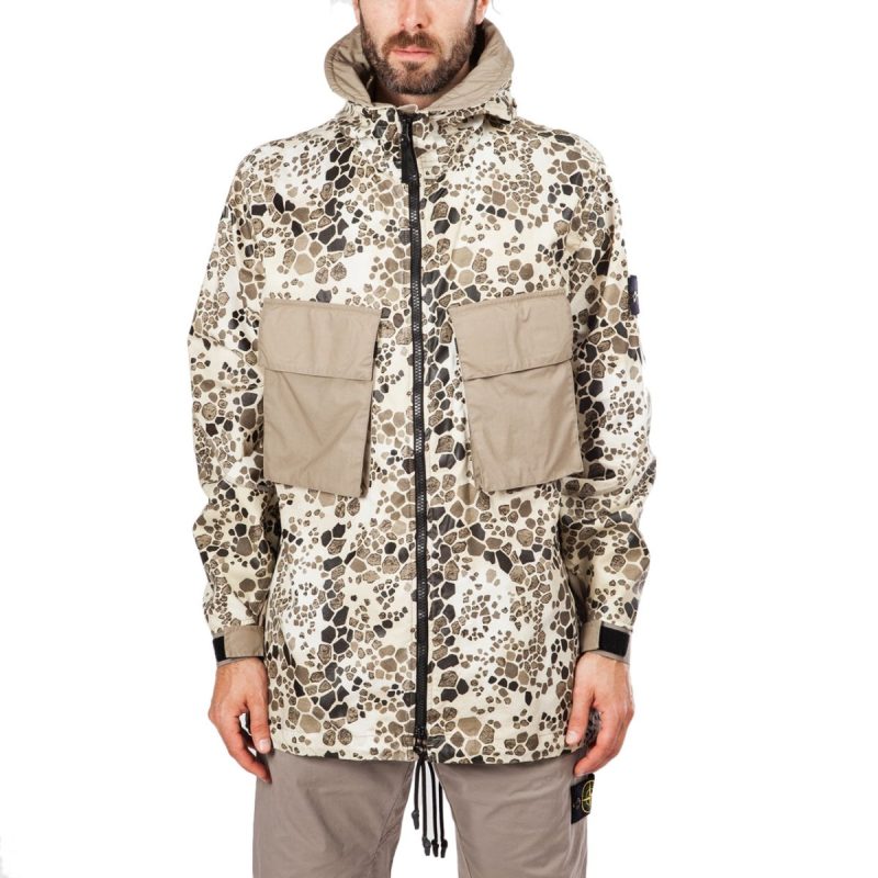 stone island alligator camo light cotton nylon rep beige 669020