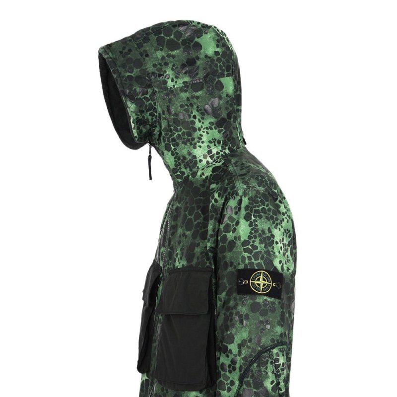 stone island alligator camo light cotton nylon rep grun 187097